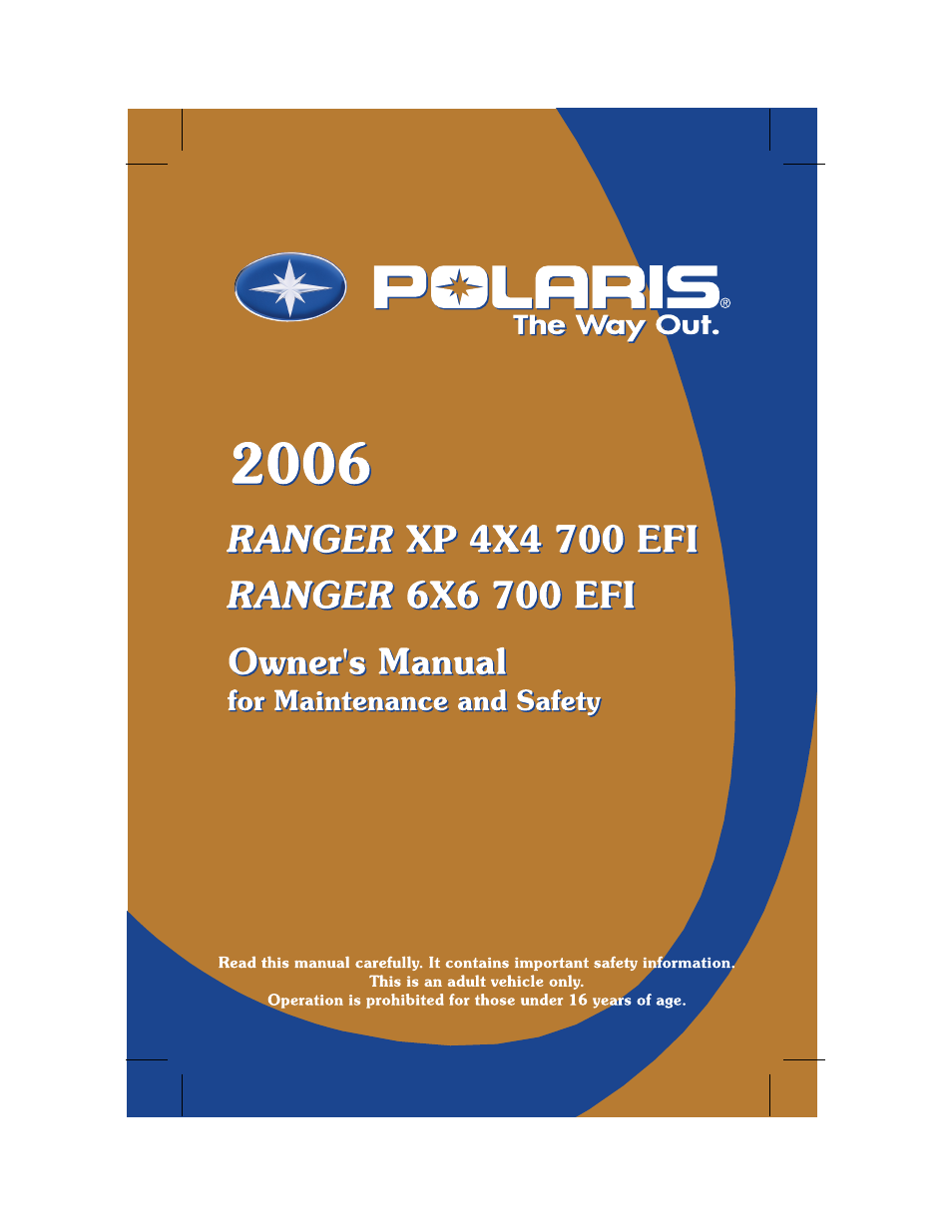 Polaris RANGER XP 4X4 700 EFI User Manual | 122 pages