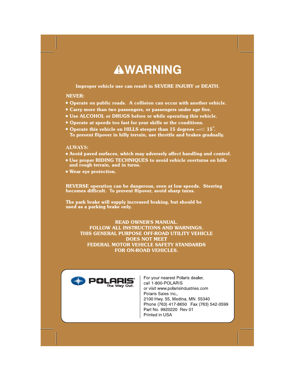 Polaris RANGER XP 4X4 700 EFI User Manual | Page 2 / 122