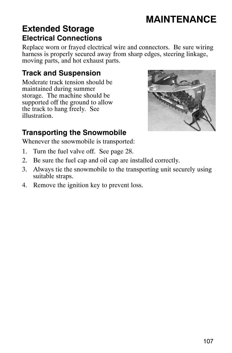 Maintenance, Extended storage | Polaris 600 RMK User Manual | Page 110 / 127