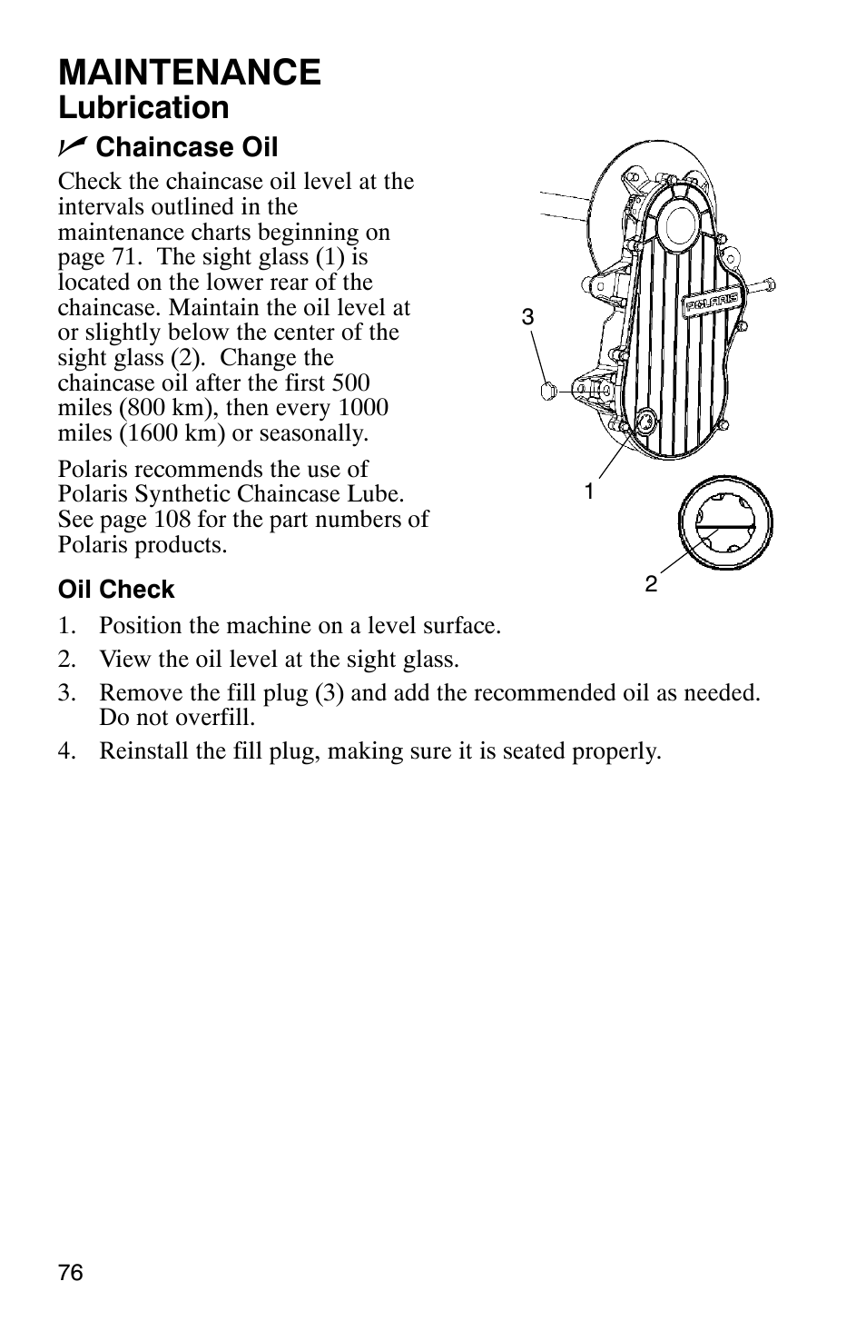 Maintenance, Lubrication n | Polaris 600 RMK User Manual | Page 79 / 127