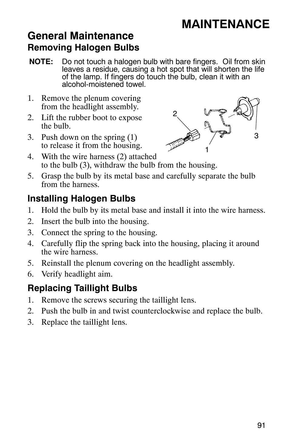 Maintenance, General maintenance | Polaris 600 RMK User Manual | Page 94 / 127