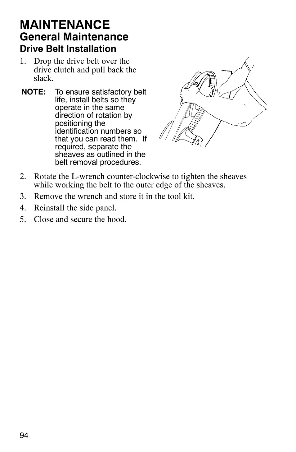 Maintenance, General maintenance | Polaris 600 RMK User Manual | Page 97 / 127