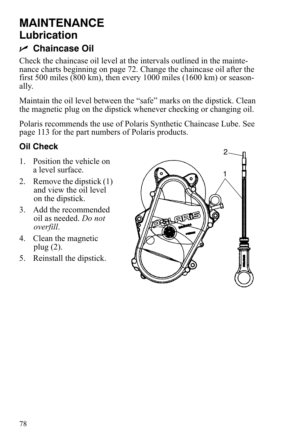 Maintenance, Lubrication | Polaris 550 Transport User Manual | Page 81 / 139