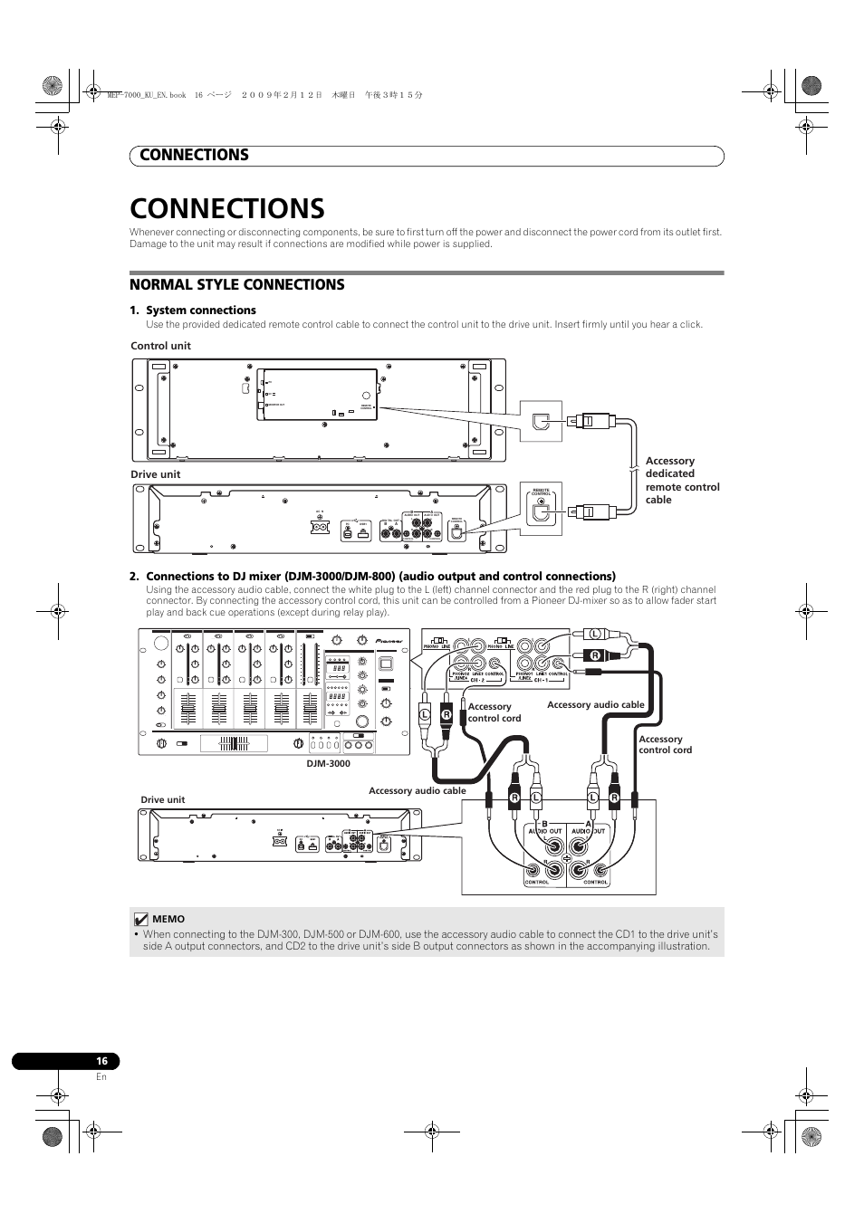 Connections, Normal style connections, System connections | Pioneer Pioneer Multi Entertainment Player MEP-7000 User Manual | Page 16 / 72