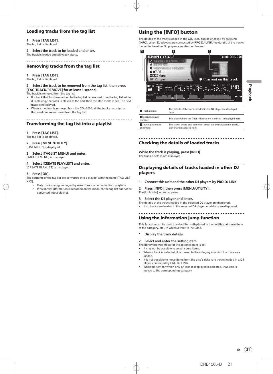 Using the [info] button | Pioneer Pioneer Multi Player CDJ-2000 User Manual | Page 21 / 32