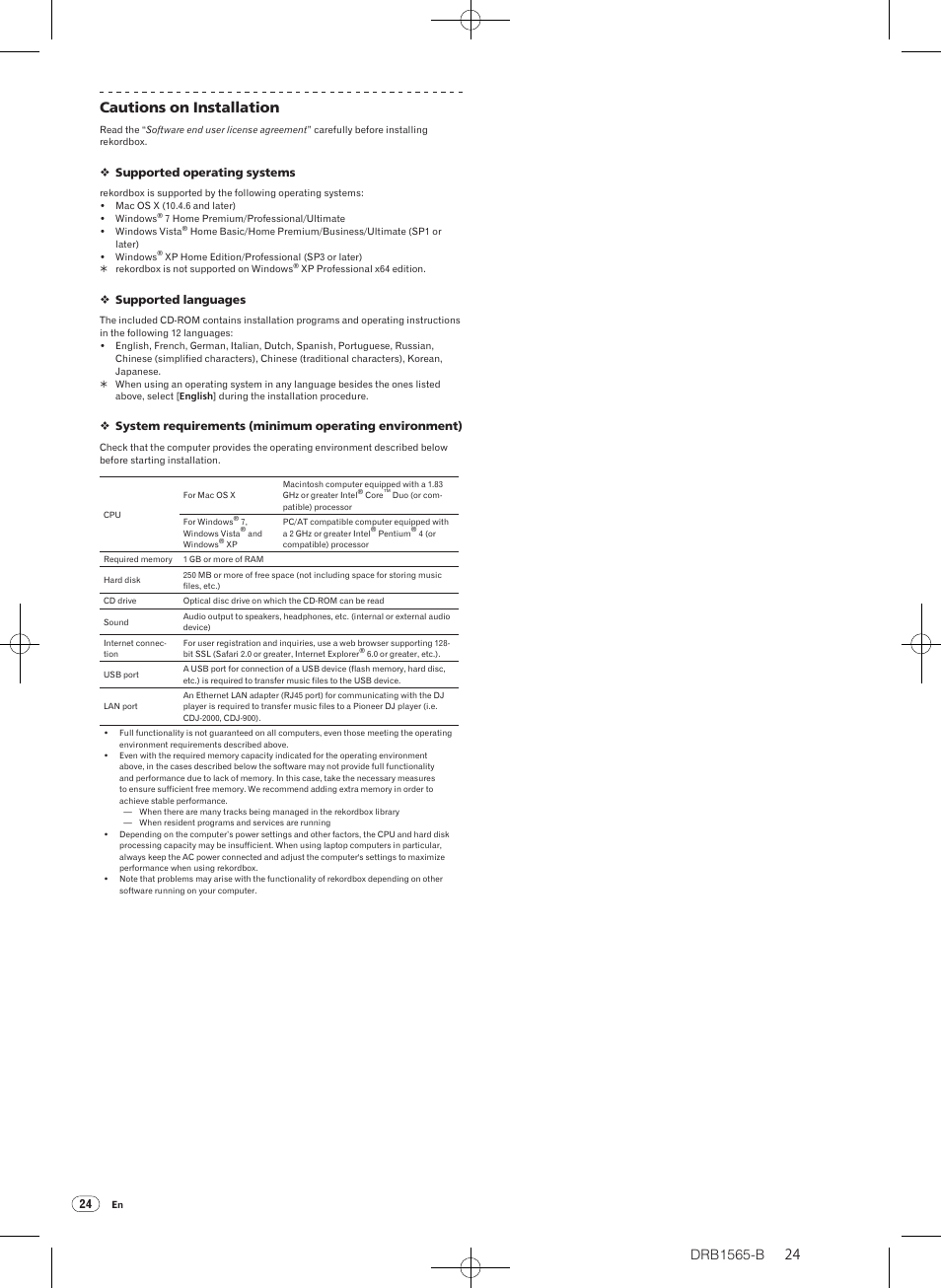 Cautions on installation | Pioneer Pioneer Multi Player CDJ-2000 User Manual | Page 24 / 32