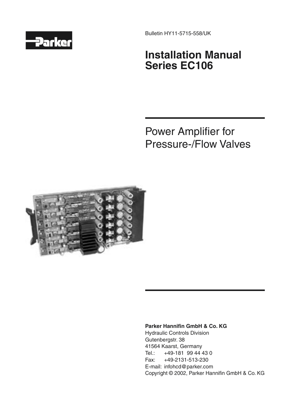 Parker Hannifin EC106 User Manual | 8 pages