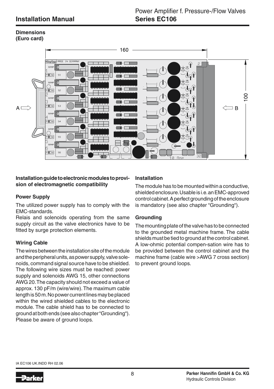 Parker Hannifin EC106 User Manual | Page 8 / 8