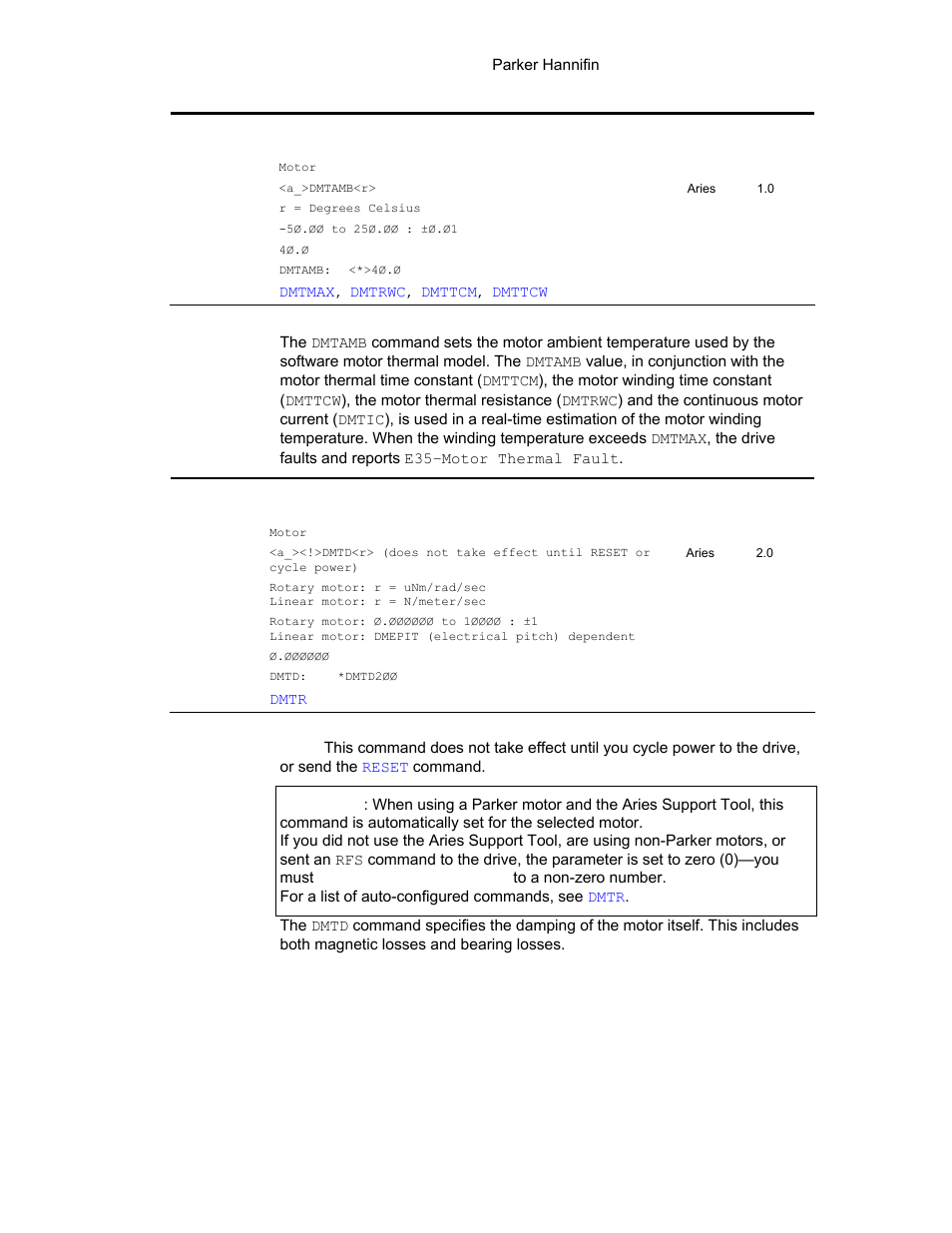 Dmtamb, Dmtd | Parker Hannifin 88-021610-01G User Manual | Page 105 / 208