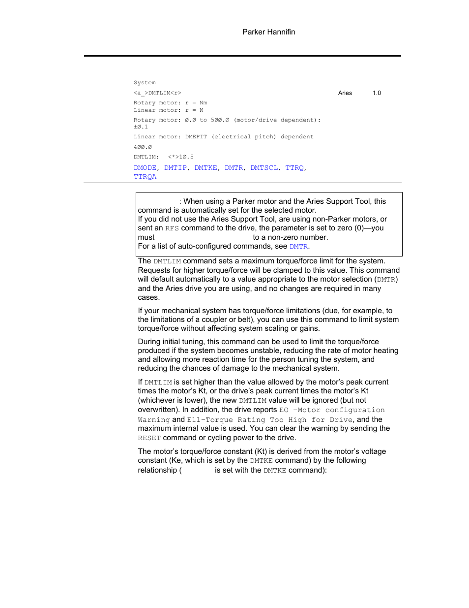 Dmtlim | Parker Hannifin 88-021610-01G User Manual | Page 111 / 208