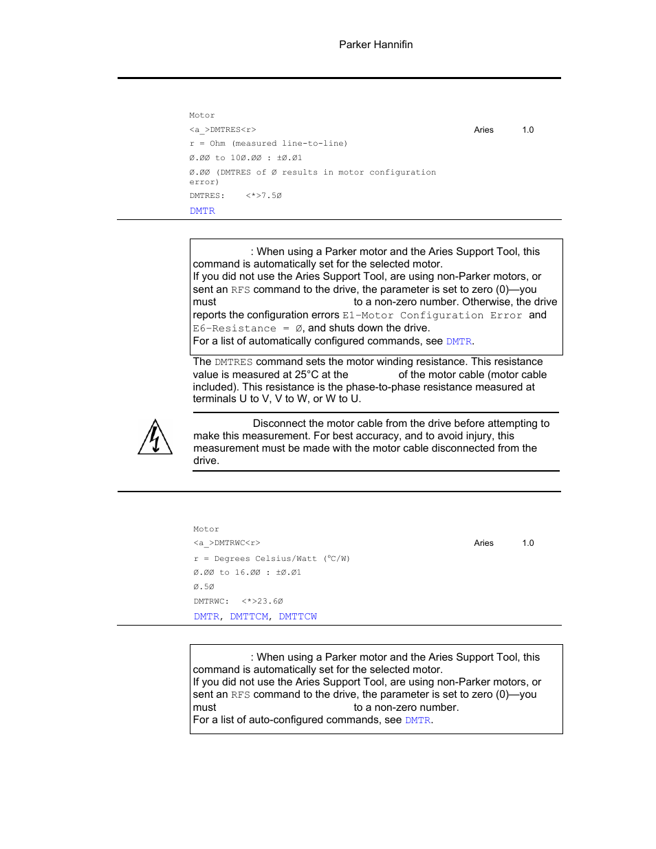 Dmtrwc, Dmtres | Parker Hannifin 88-021610-01G User Manual | Page 114 / 208