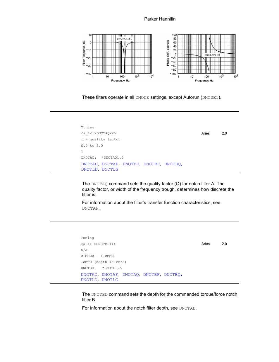 Figure 46 notch filter a, Dnotaq, Dnotbd | Parker Hannifin 88-021610-01G User Manual | Page 121 / 208