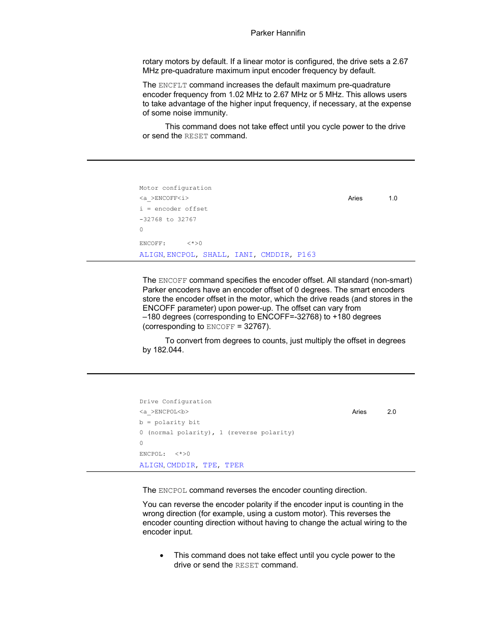 Encoff, Encpol | Parker Hannifin 88-021610-01G User Manual | Page 127 / 208