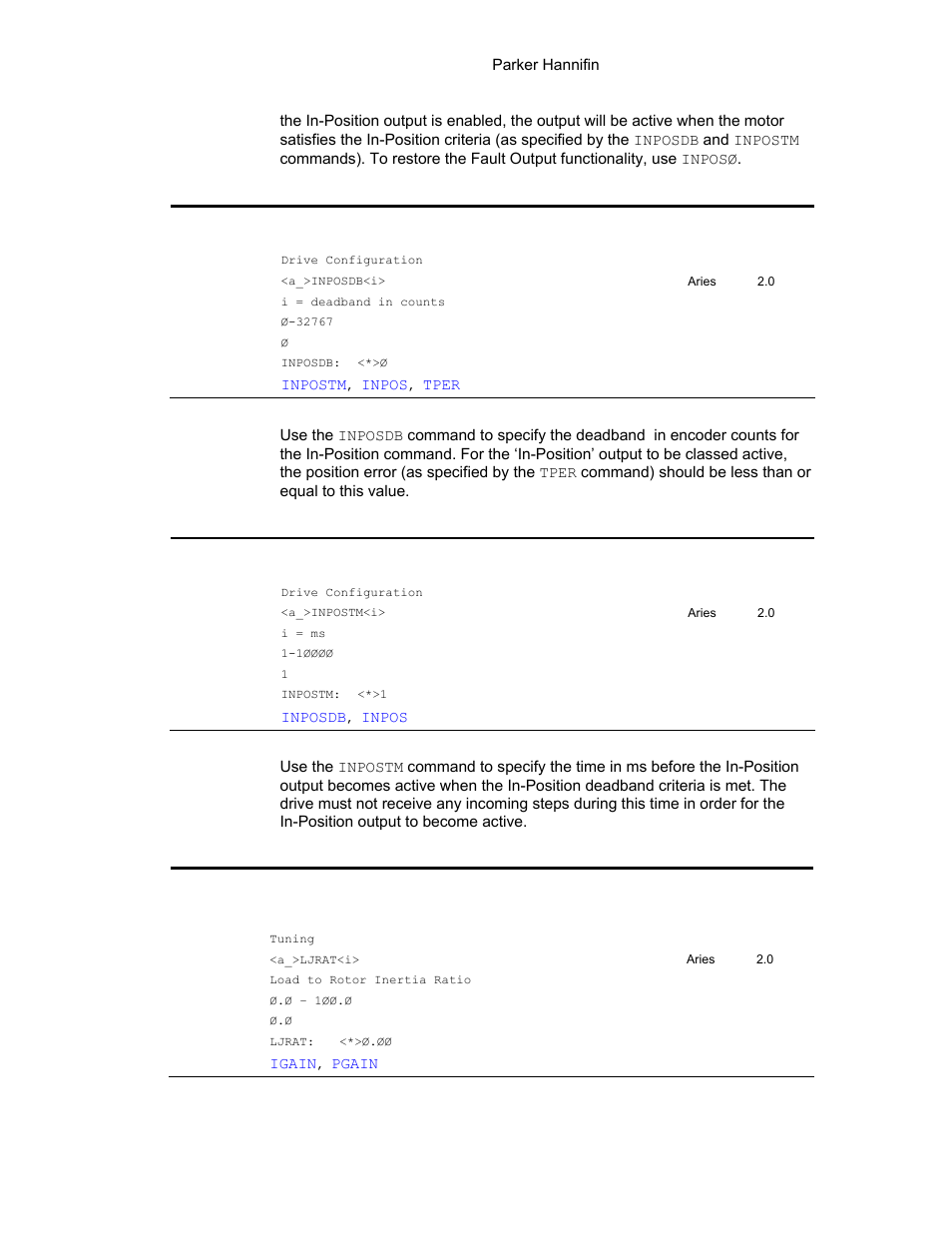 Inposdb, Inpostm, Ljrat | Parker Hannifin 88-021610-01G User Manual | Page 135 / 208