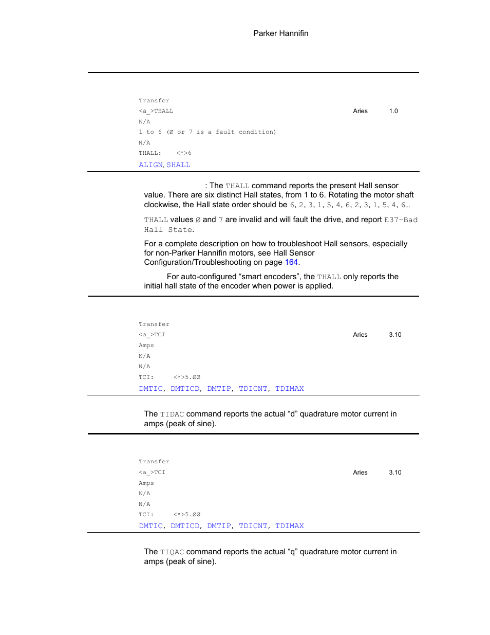 Thall, Tidac, Tiqac | Parker Hannifin 88-021610-01G User Manual | Page 149 / 208