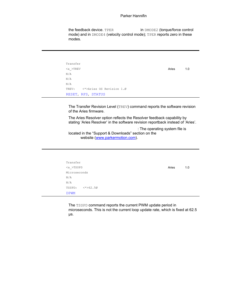 Trev, Tsspd | Parker Hannifin 88-021610-01G User Manual | Page 152 / 208