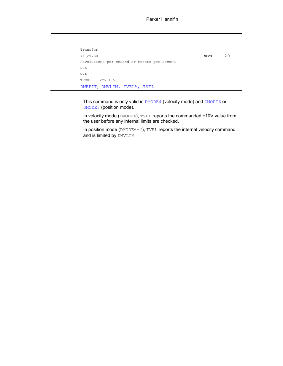 Tver | Parker Hannifin 88-021610-01G User Manual | Page 155 / 208