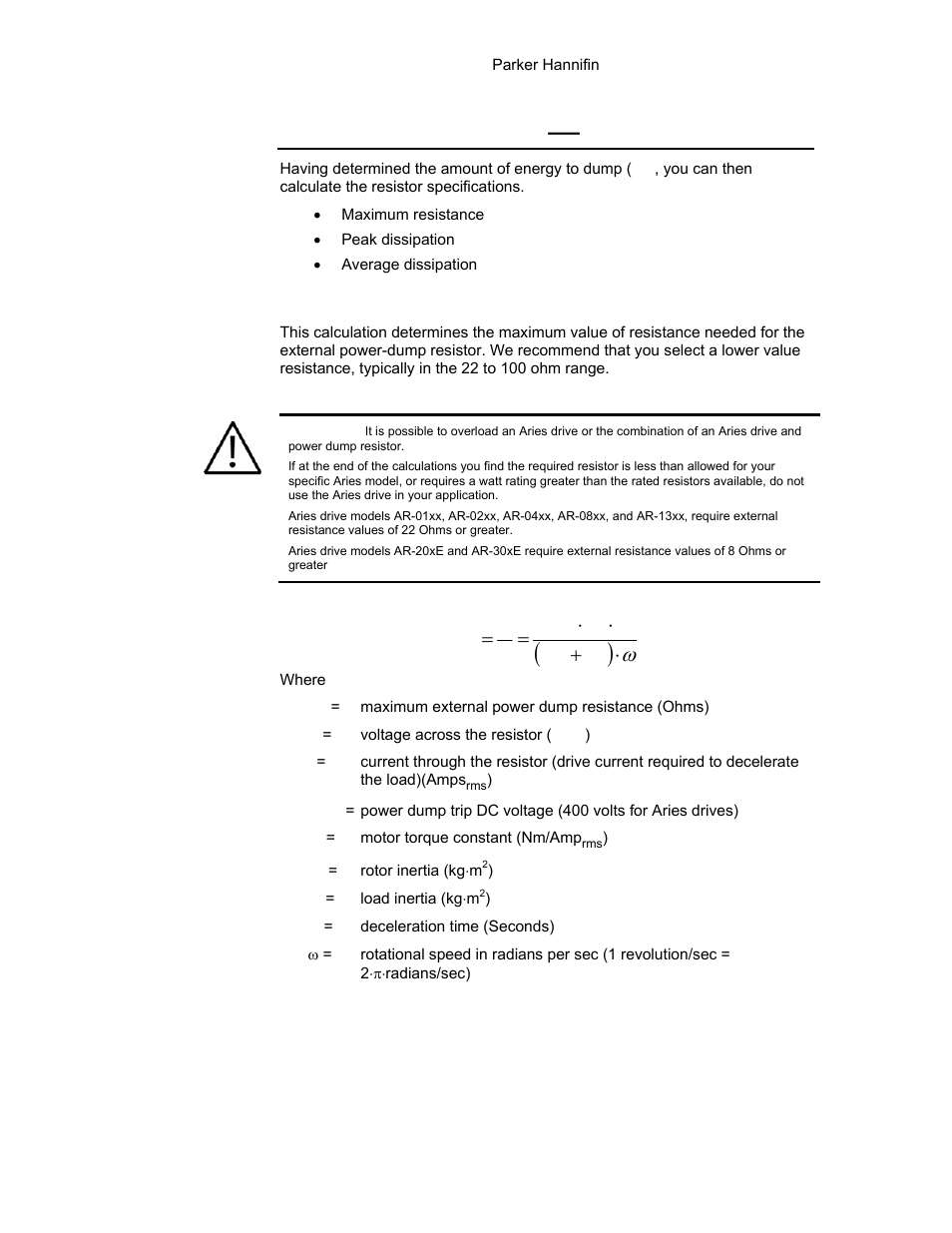 Resistor specifications(rotary motors, Resistor specifications, Rotary motors | Resistor specifications ⎯ rotary motors | Parker Hannifin 88-021610-01G User Manual | Page 181 / 208
