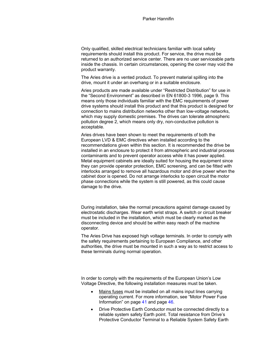 Installing the aries drive | Parker Hannifin 88-021610-01G User Manual | Page 191 / 208