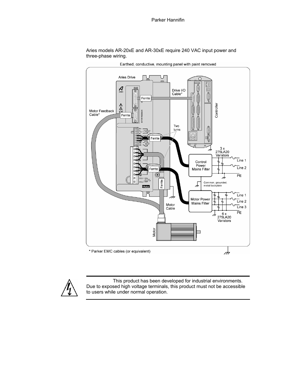 Nd figure 54 typical lvd/emc, Installation, ar-20xe & ar-30xe on pa | Parker Hannifin 88-021610-01G User Manual | Page 198 / 208