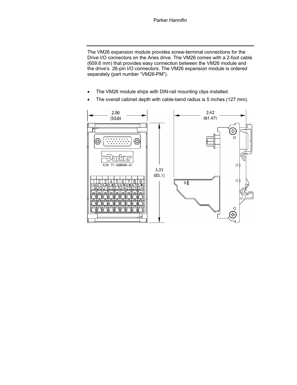 Overview, Figure 57 vm26 breakout module | Parker Hannifin 88-021610-01G User Manual | Page 204 / 208