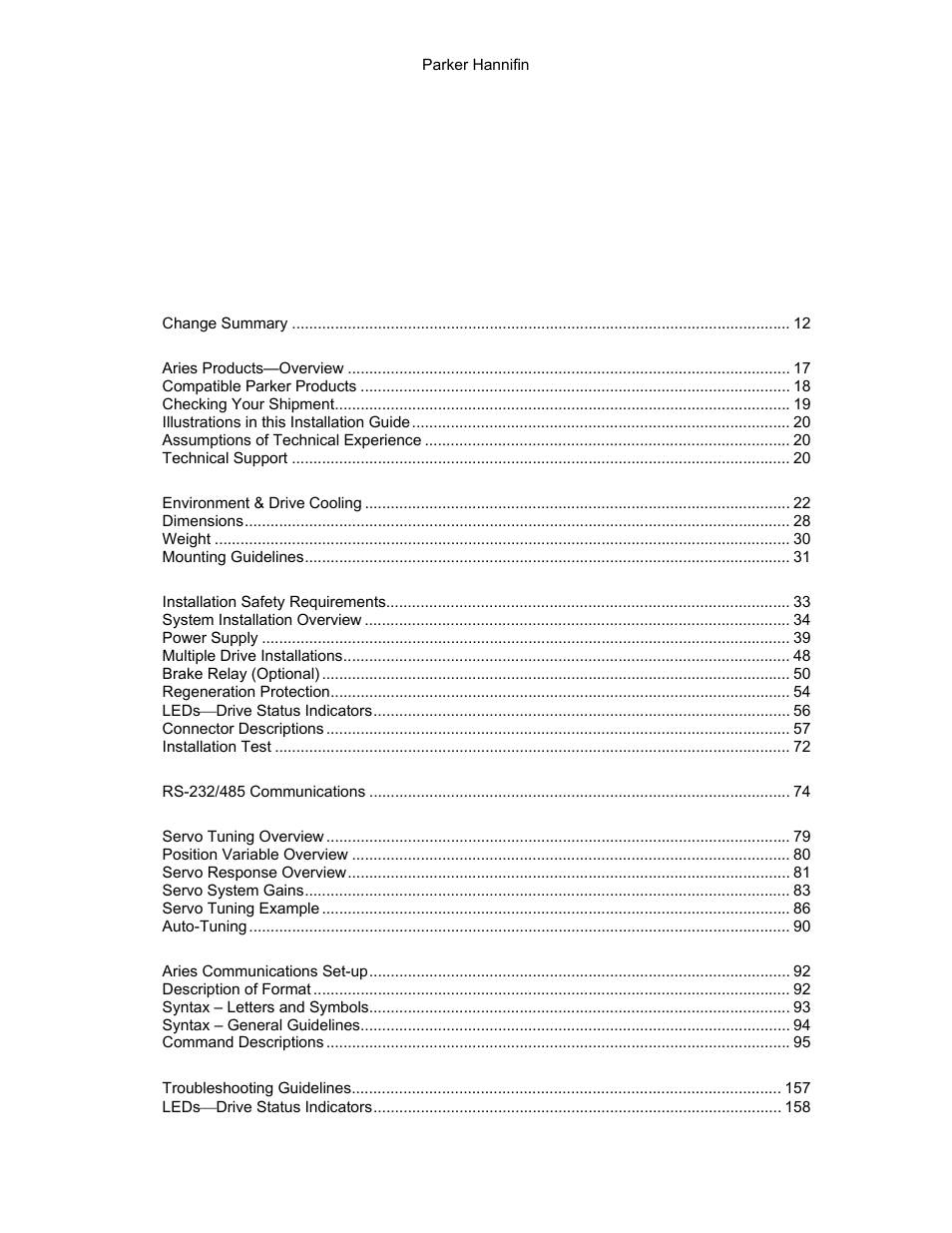 Parker Hannifin 88-021610-01G User Manual | Page 3 / 208
