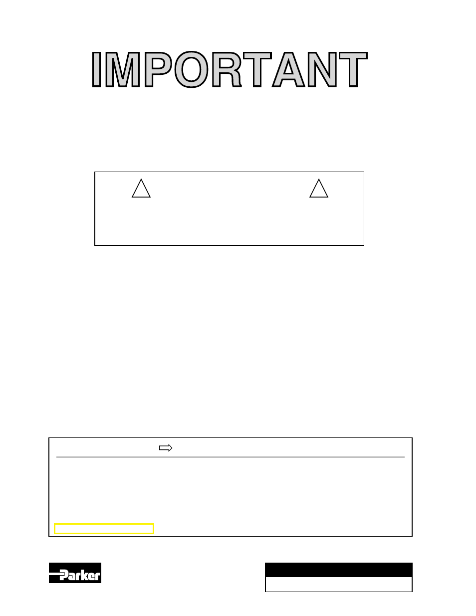 User information, Warning | Parker Hannifin SERVO CONTROLLER OEM6250 User Manual | Page 2 / 61