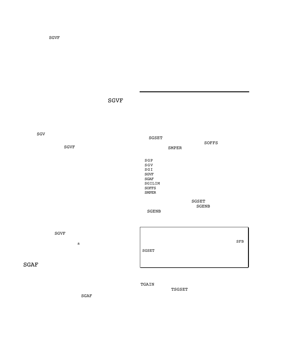 Gain sets, Velocity feedforward control ( sgvf ), Acceleration feedforward control ( sgaf ) | Parker Hannifin SERVO CONTROLLER OEM6250 User Manual | Page 44 / 61