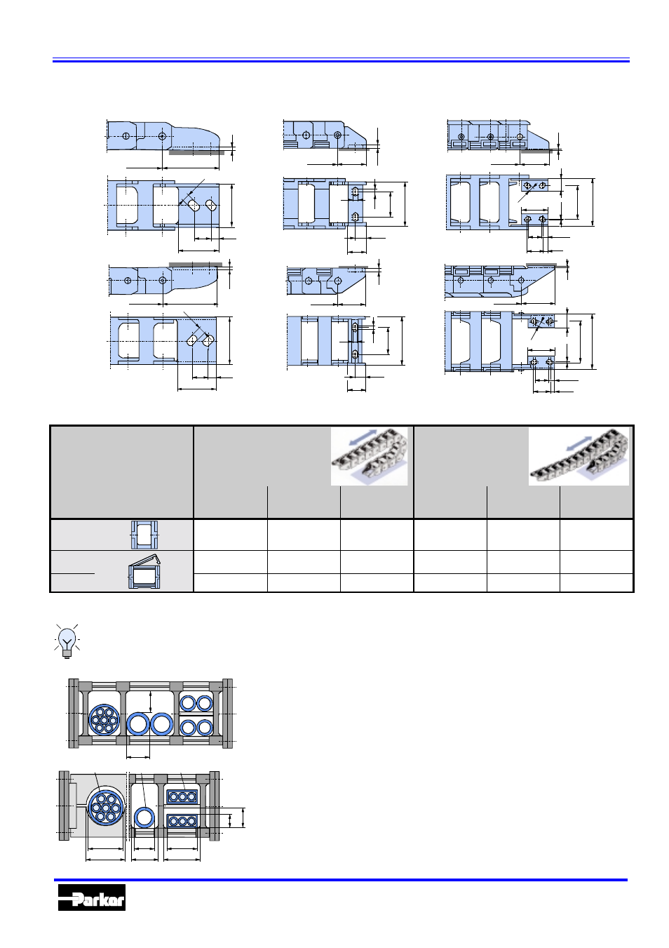 Accessories for hle and hlez, Automation, Dimensional drawings of connection points | Technical data, Guidelines for using cable carriers | Parker Hannifin 192-510011N7 User Manual | Page 29 / 36