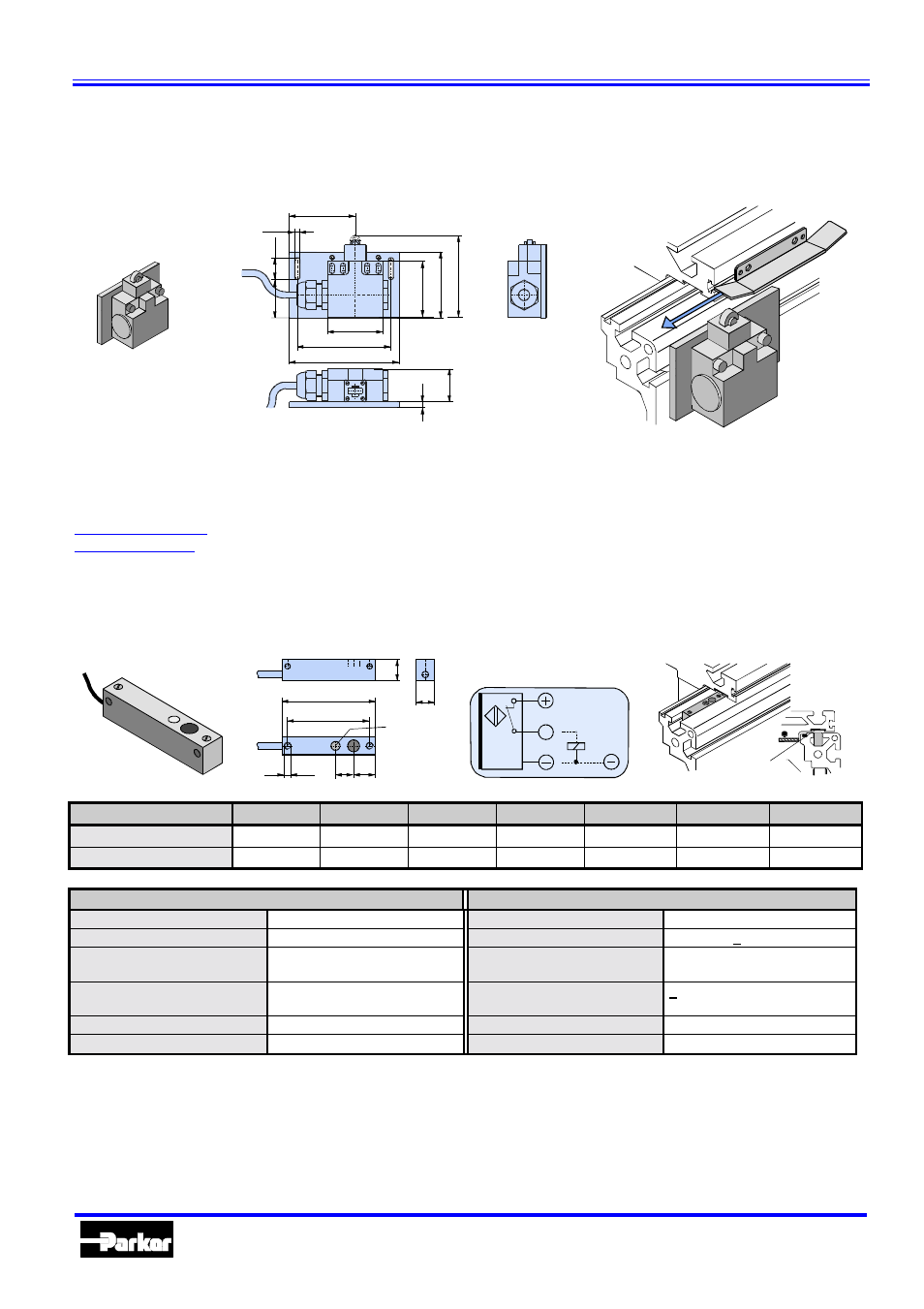 Accessories for hle and hlez, Mechanical limit switch, Electrical limit switch | Parker Hannifin 192-510011N7 User Manual | Page 33 / 36