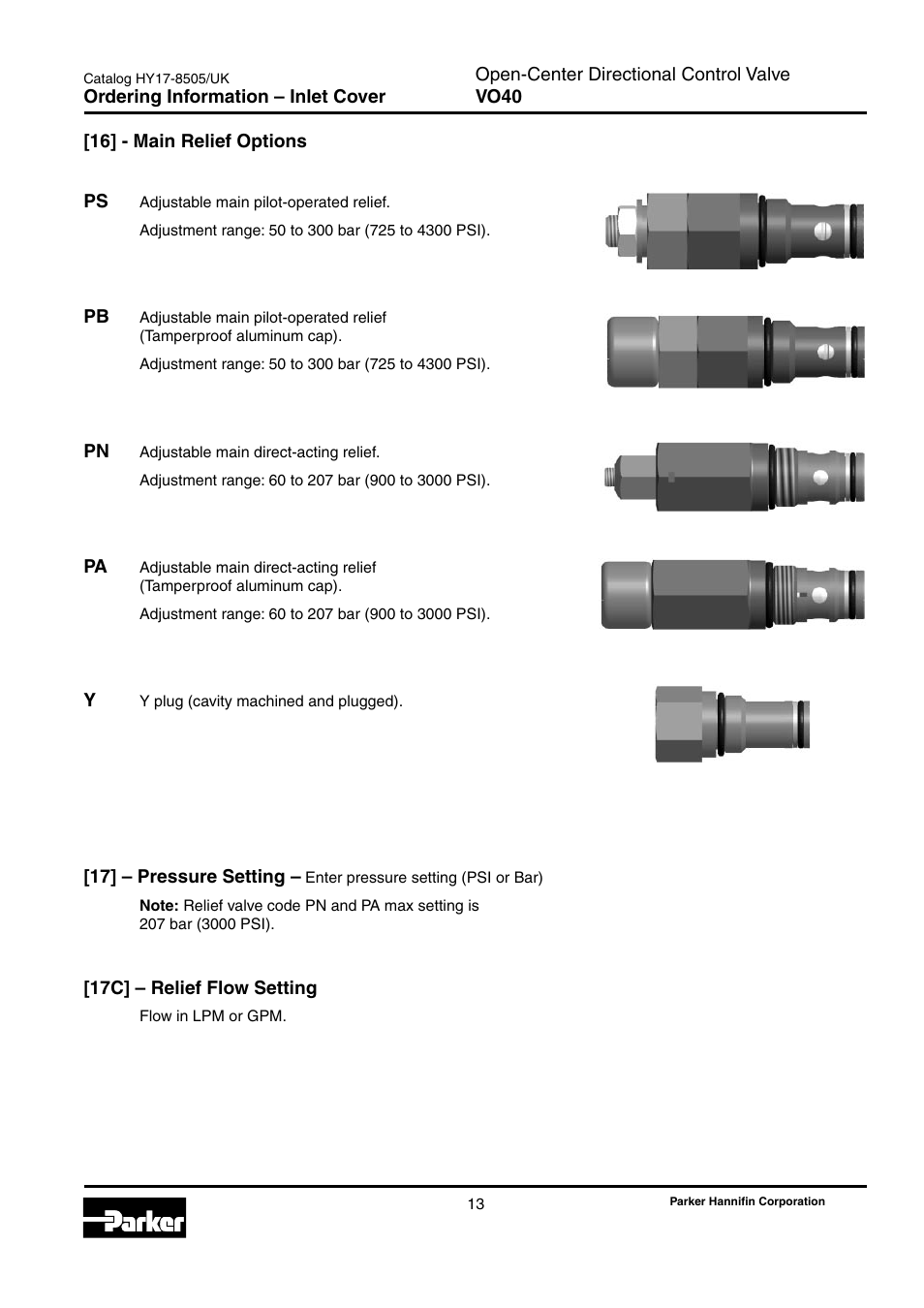 Parker Hannifin VO40 User Manual | Page 17 / 28