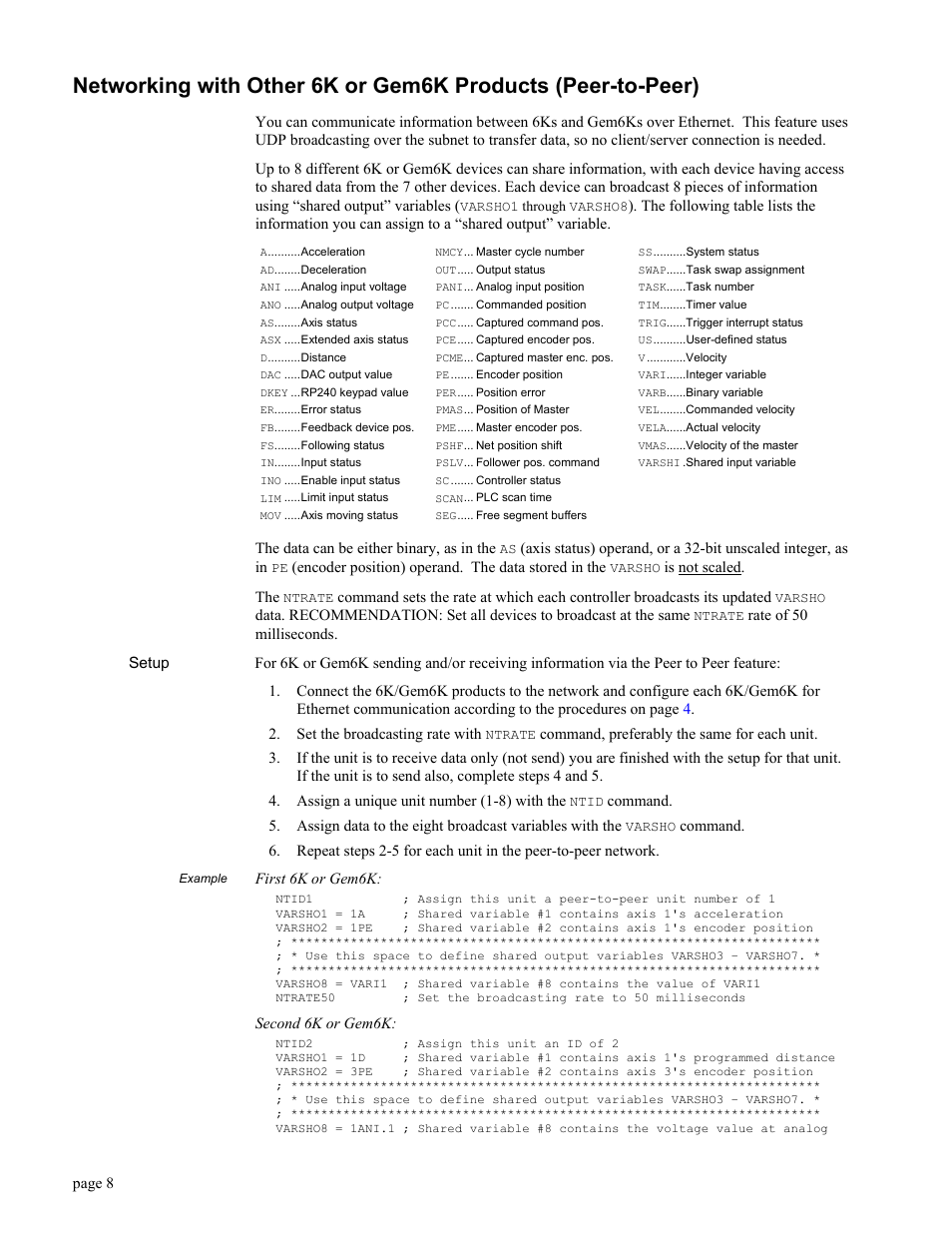 Setup, Example | Parker Hannifin GEM6K User Manual | Page 12 / 47