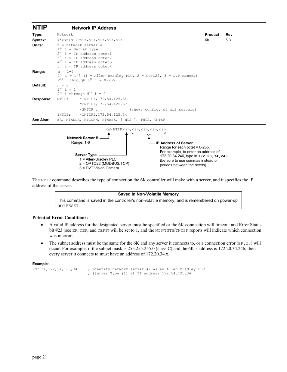 Ntipnetwork ip address, Ntip network, Ip address | Ntip | Parker Hannifin GEM6K User Manual | Page 25 / 47