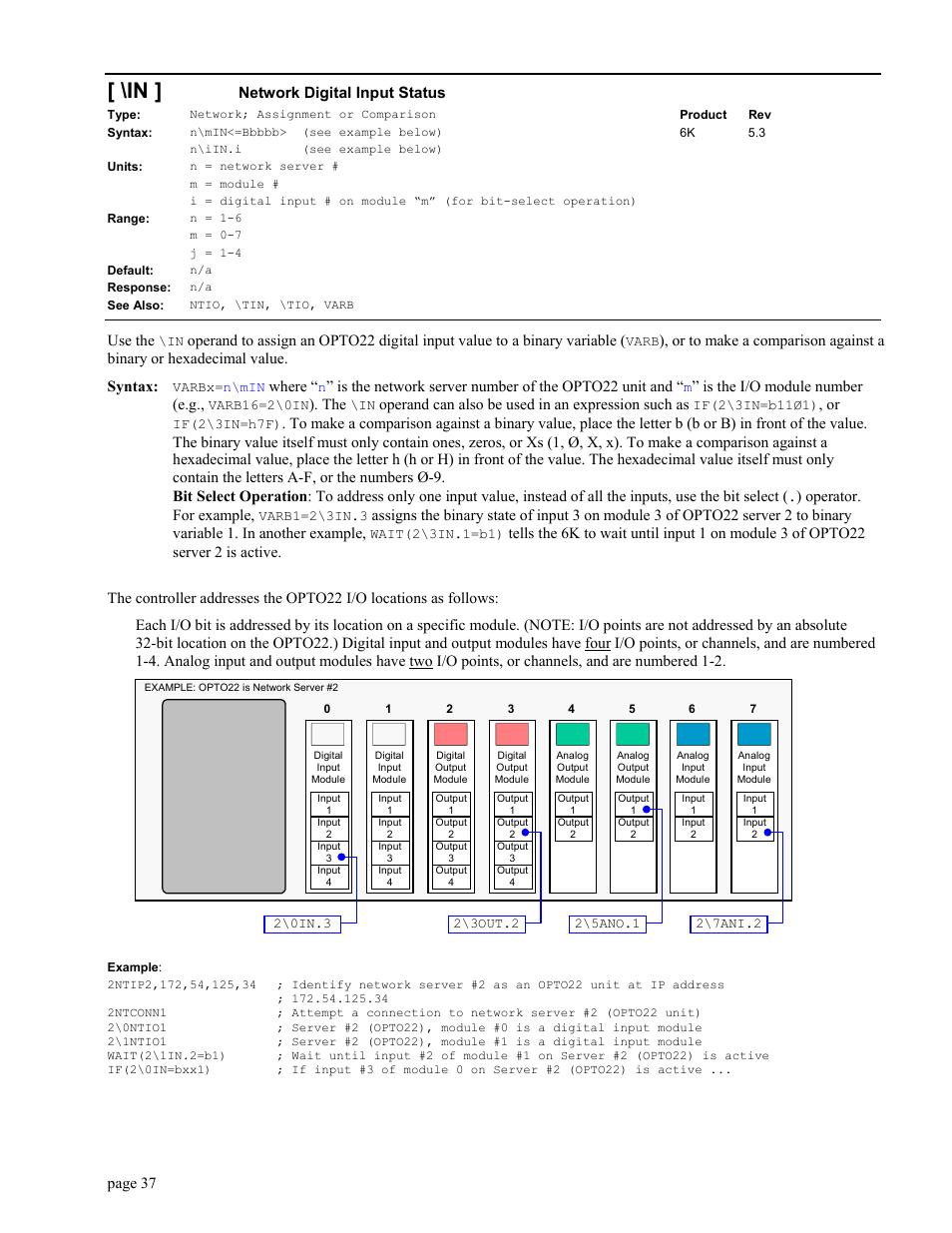 In ]network digital input status, Network digital input status | Parker Hannifin GEM6K User Manual | Page 41 / 47