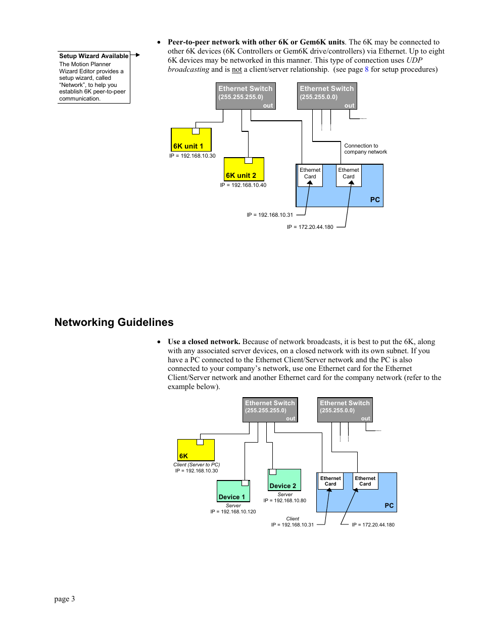 Networking guidelines | Parker Hannifin GEM6K User Manual | Page 7 / 47