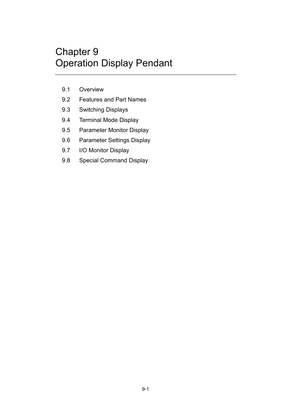 Chapter 9 operation display pendant | Parker Hannifin Dynaserv G2 User Manual | Page 123 / 189