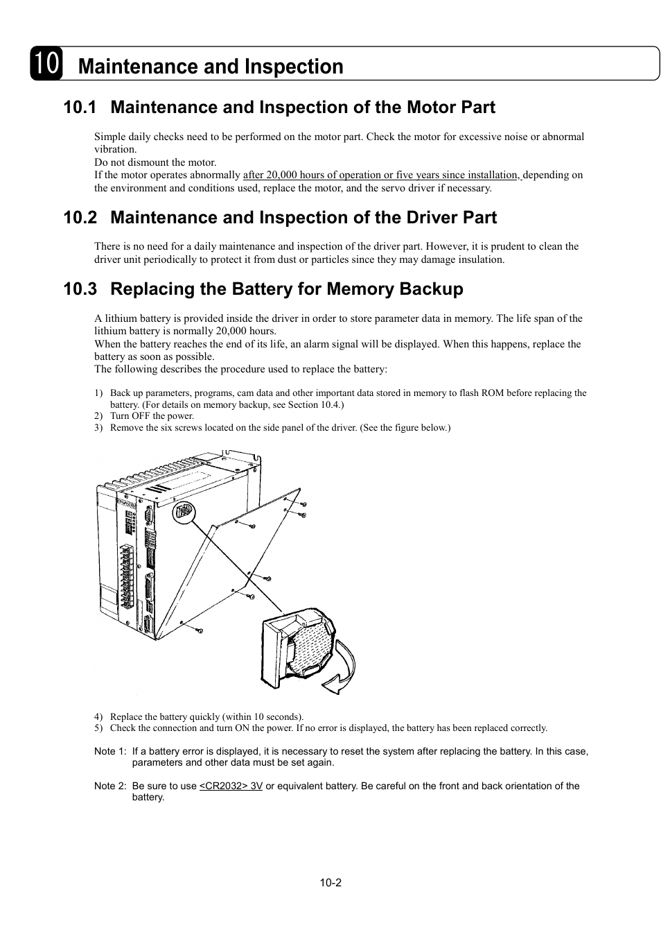 Maintenance and inspection, 1 maintenance and inspection of the motor part, 2 maintenance and inspection of the driver part | Parker Hannifin Dynaserv G2 User Manual | Page 132 / 189