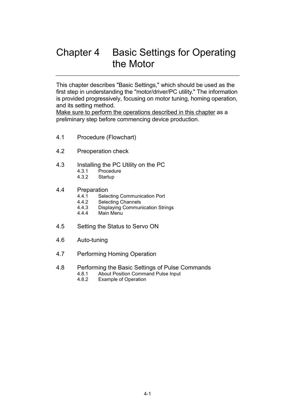 Chapter 4 basic settings for operating the motor | Parker Hannifin Dynaserv G2 User Manual | Page 36 / 189