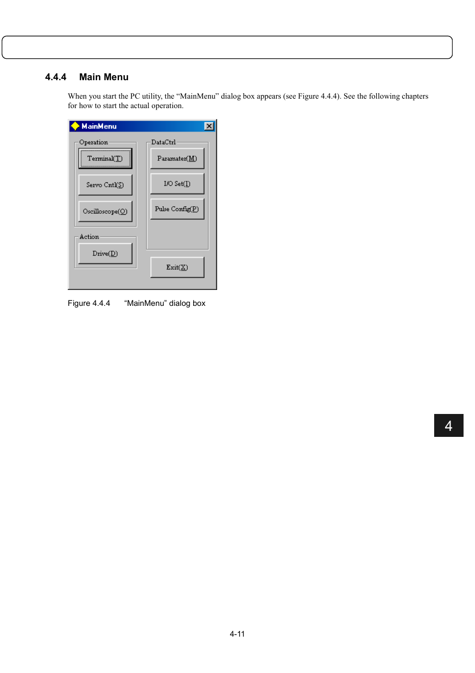4main menu | Parker Hannifin Dynaserv G2 User Manual | Page 46 / 189