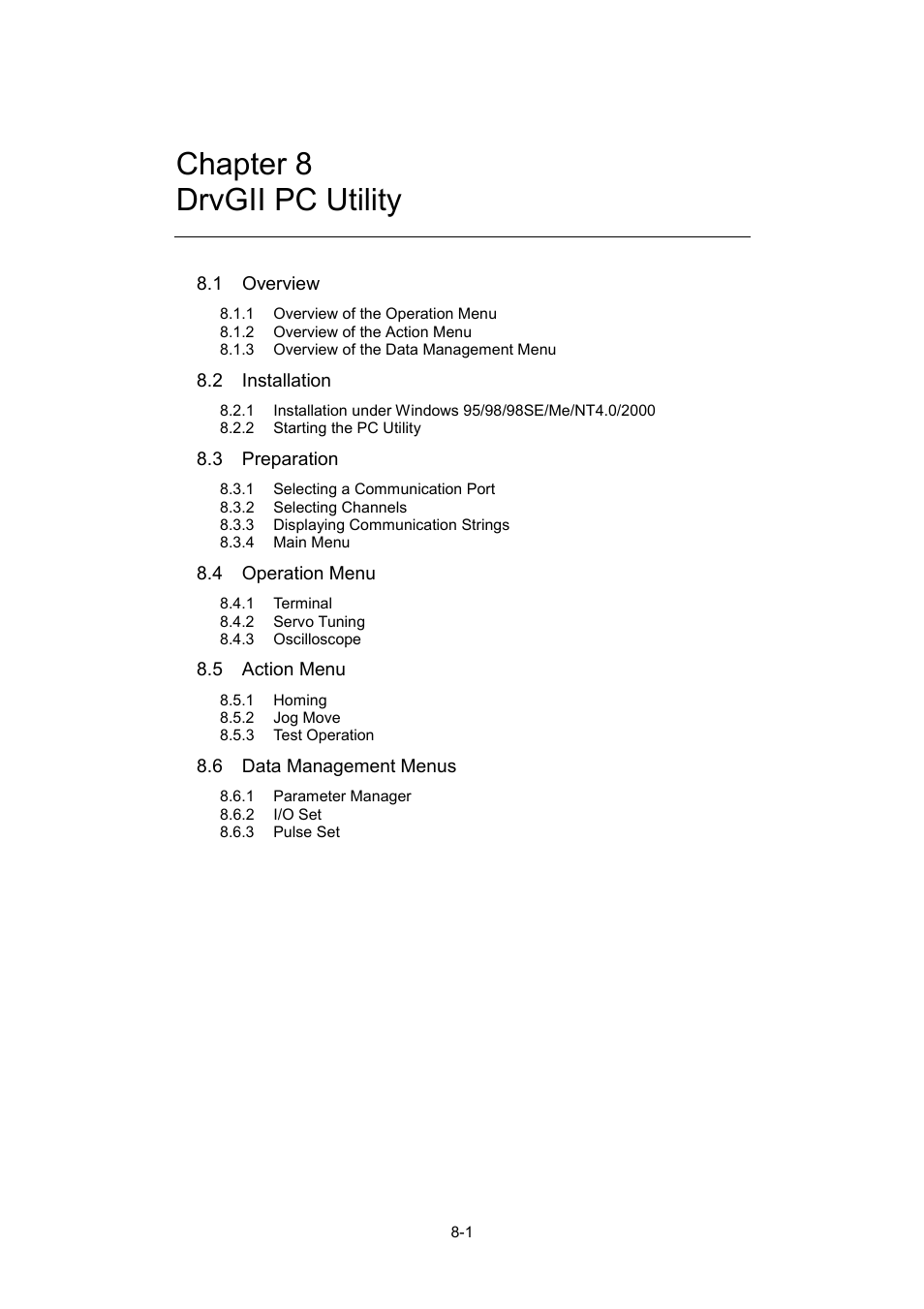 Chapter 8 drvgii pc utility | Parker Hannifin Dynaserv G2 User Manual | Page 93 / 189