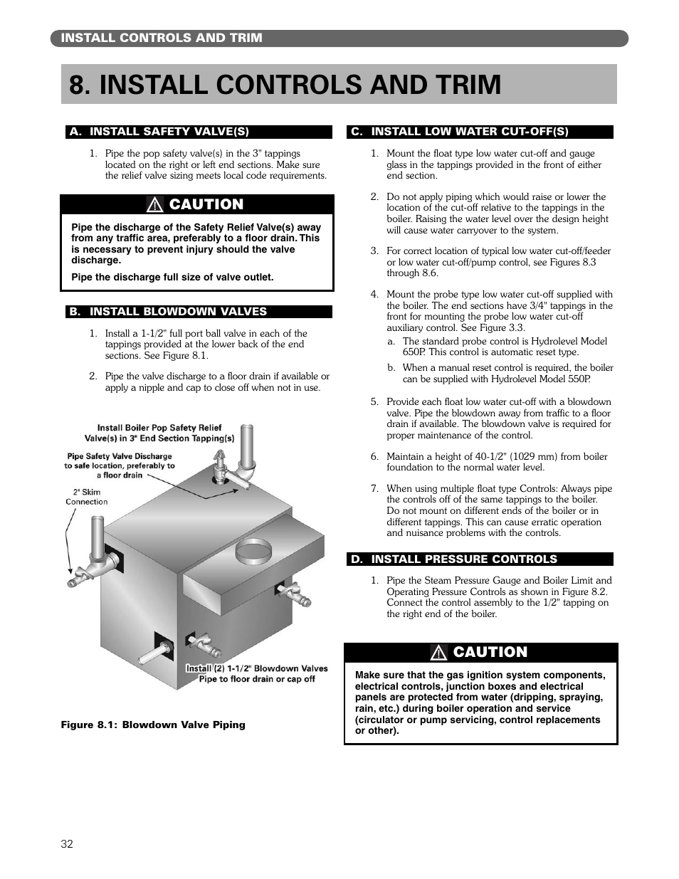 Install controls and trim, Caution | PB Heat 211A User Manual | Page 34 / 59