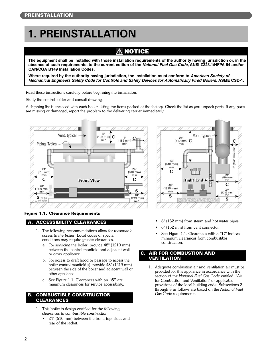 Preinstallation, Notice | PB Heat 211A User Manual | Page 4 / 59