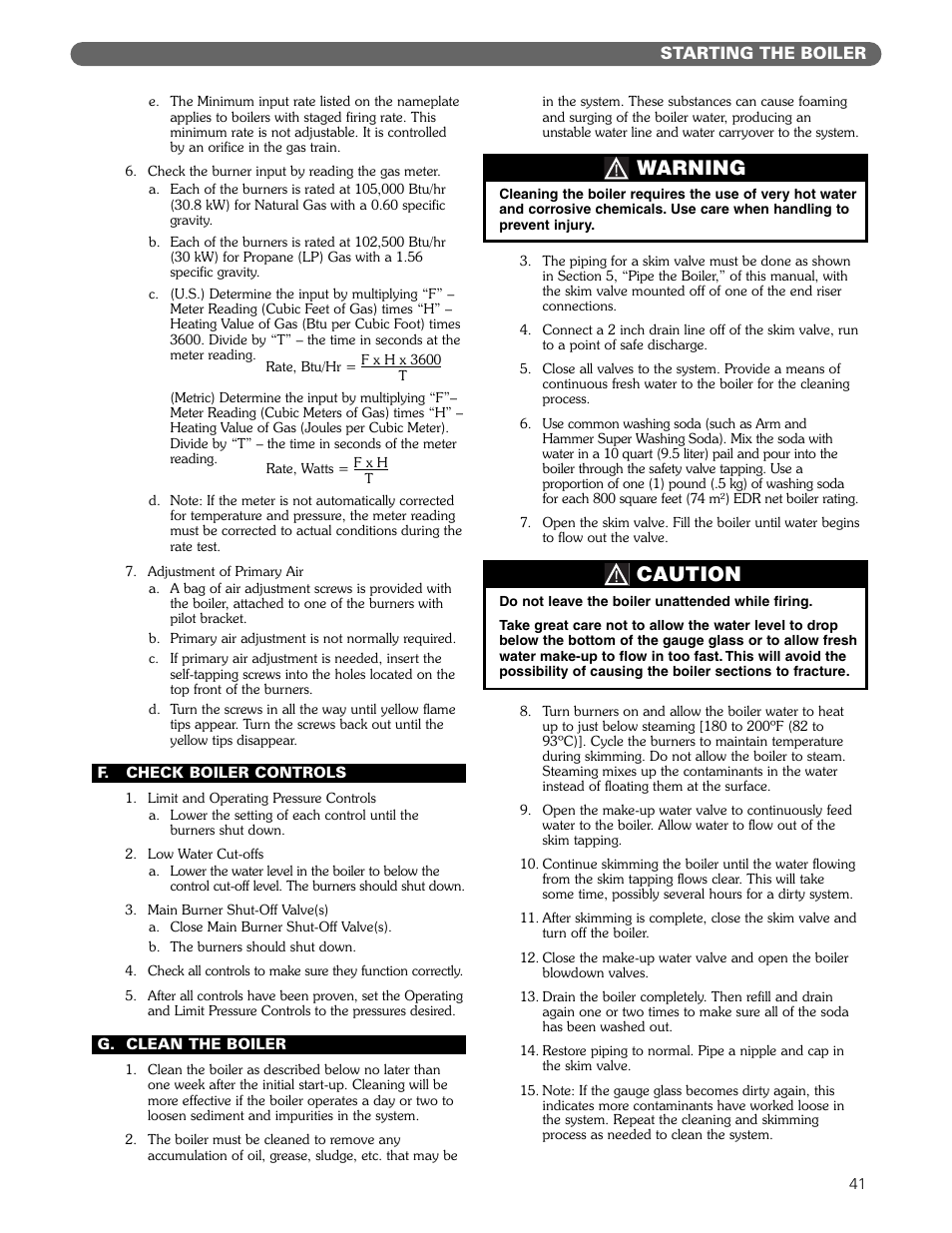 Warning, Caution | PB Heat 211A User Manual | Page 43 / 59