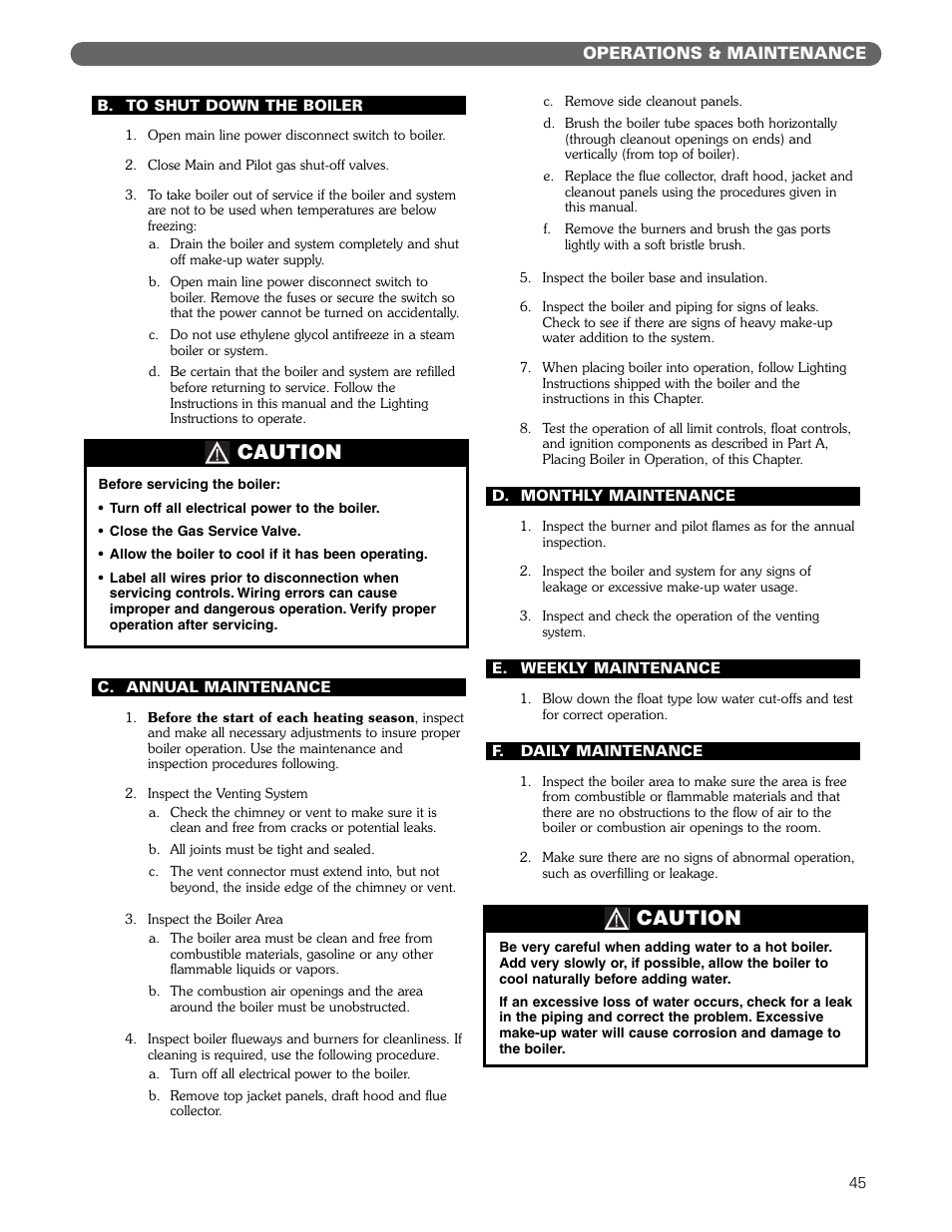 Caution | PB Heat 211A User Manual | Page 47 / 59