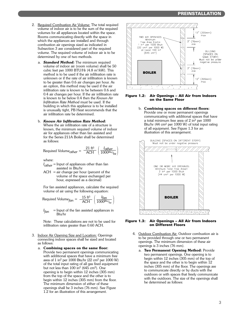 Preinstallation | PB Heat 211A User Manual | Page 5 / 59