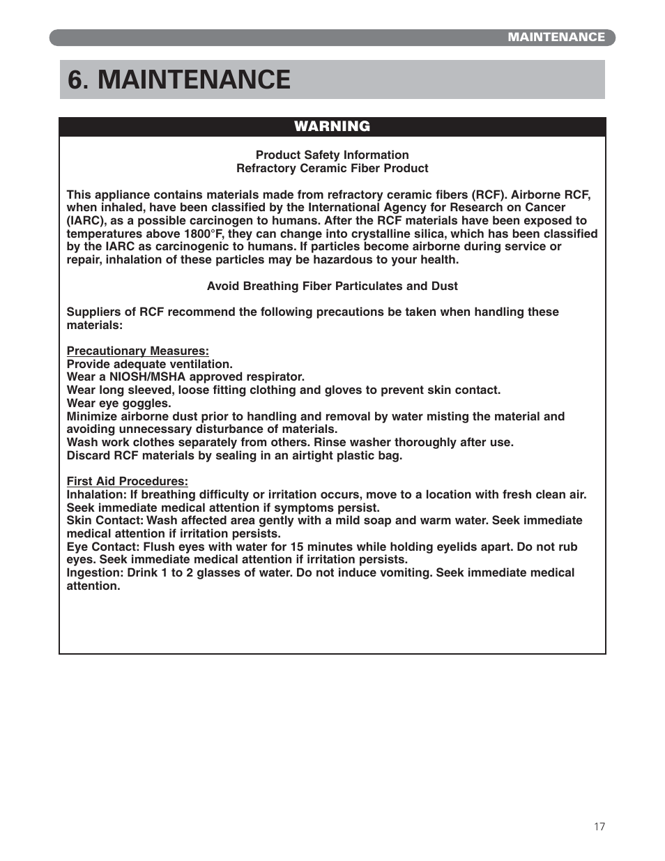 Maintenance | PB Heat EC Series User Manual | Page 19 / 27