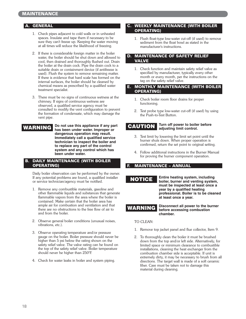 Caution, Notice, Warning | PB Heat EC Series User Manual | Page 20 / 27