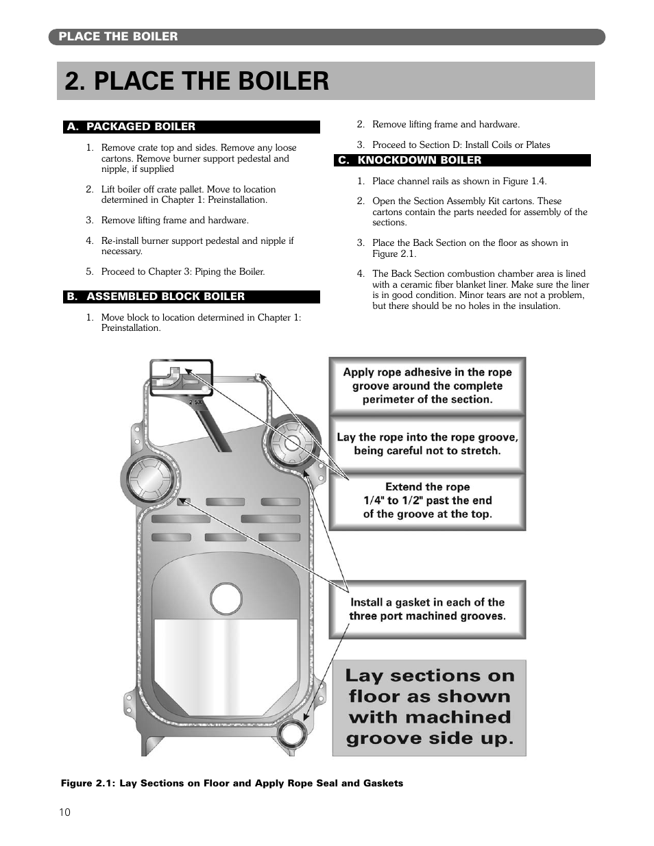 Place the boiler | PB Heat Gas/Oil Boilers User Manual | Page 12 / 55