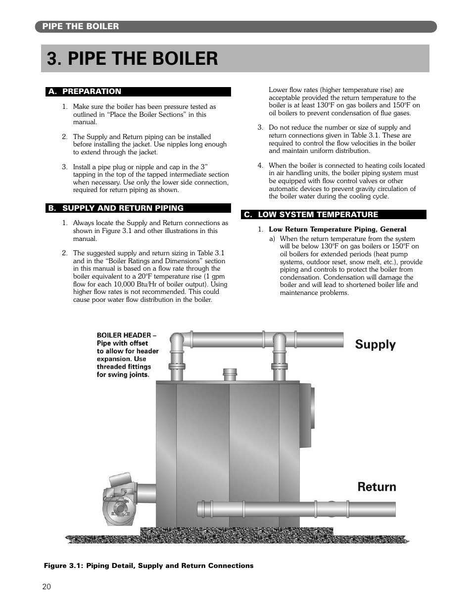 Pipe the boiler | PB Heat Gas/Oil Boilers User Manual | Page 22 / 55