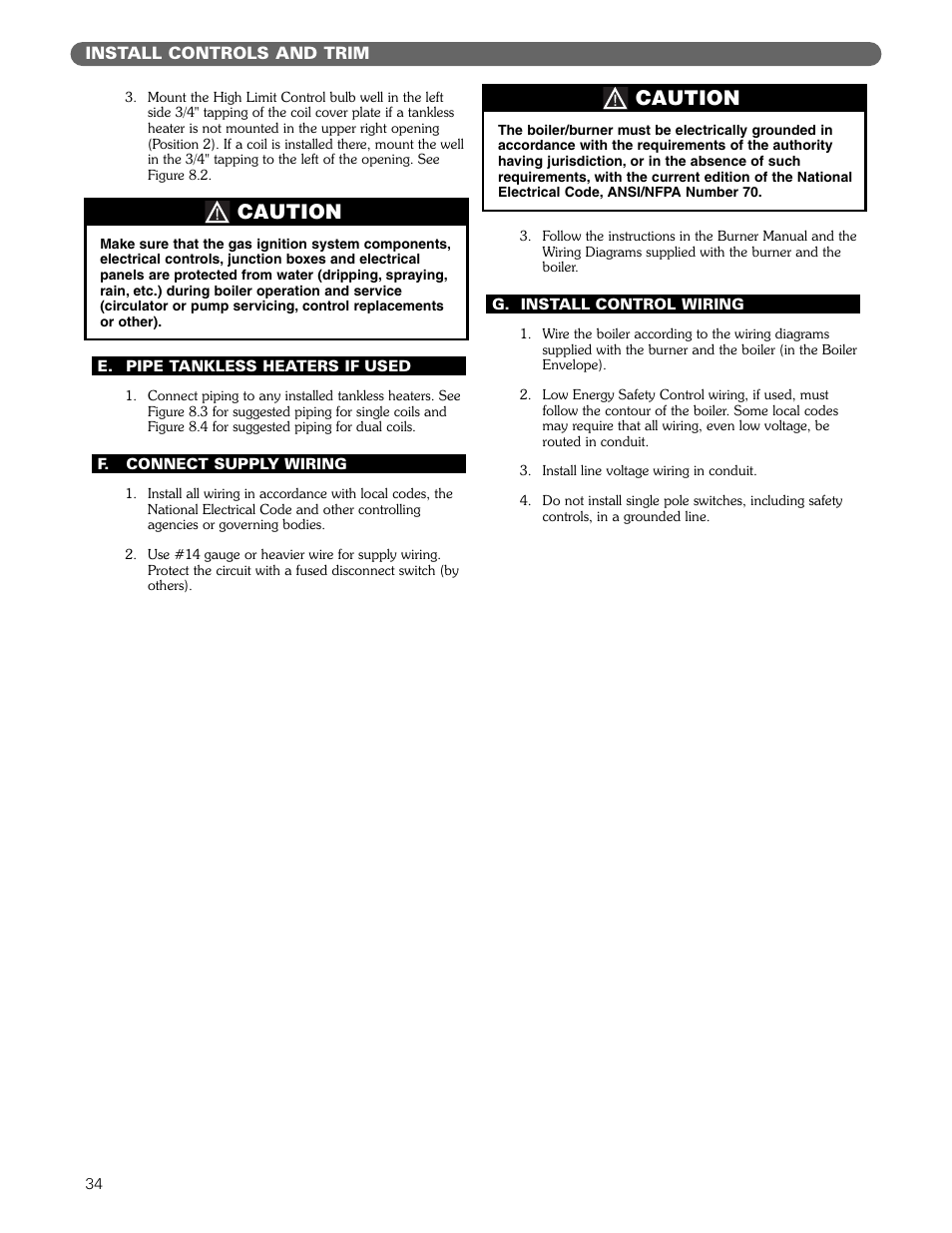 Caution | PB Heat Gas/Oil Boilers User Manual | Page 36 / 55